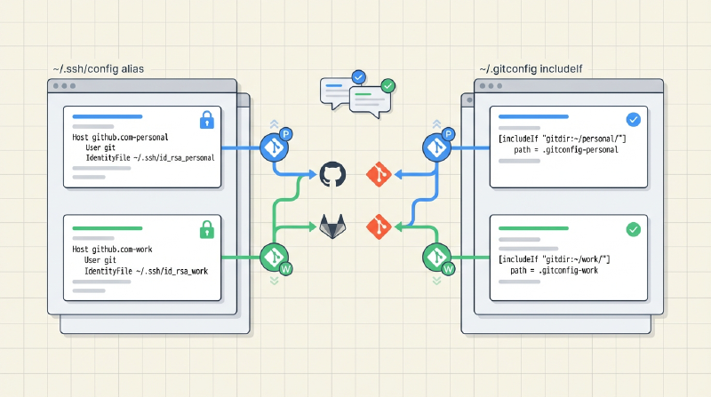 Git 멀티 계정 설정 방법 정리 ssh config alias vs gitconfig includeIf