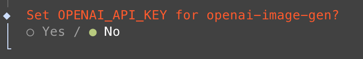 OpenAI 이미지 생성 스킬을 설정하는 화면