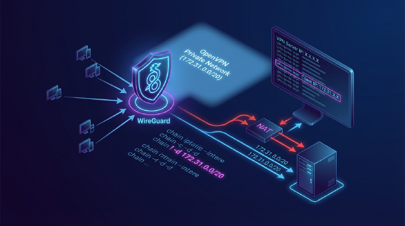 wg-easy WireGuard MASQUERADE 예외 설정으로 OpenVPN 클라이언트 IP 유지하기